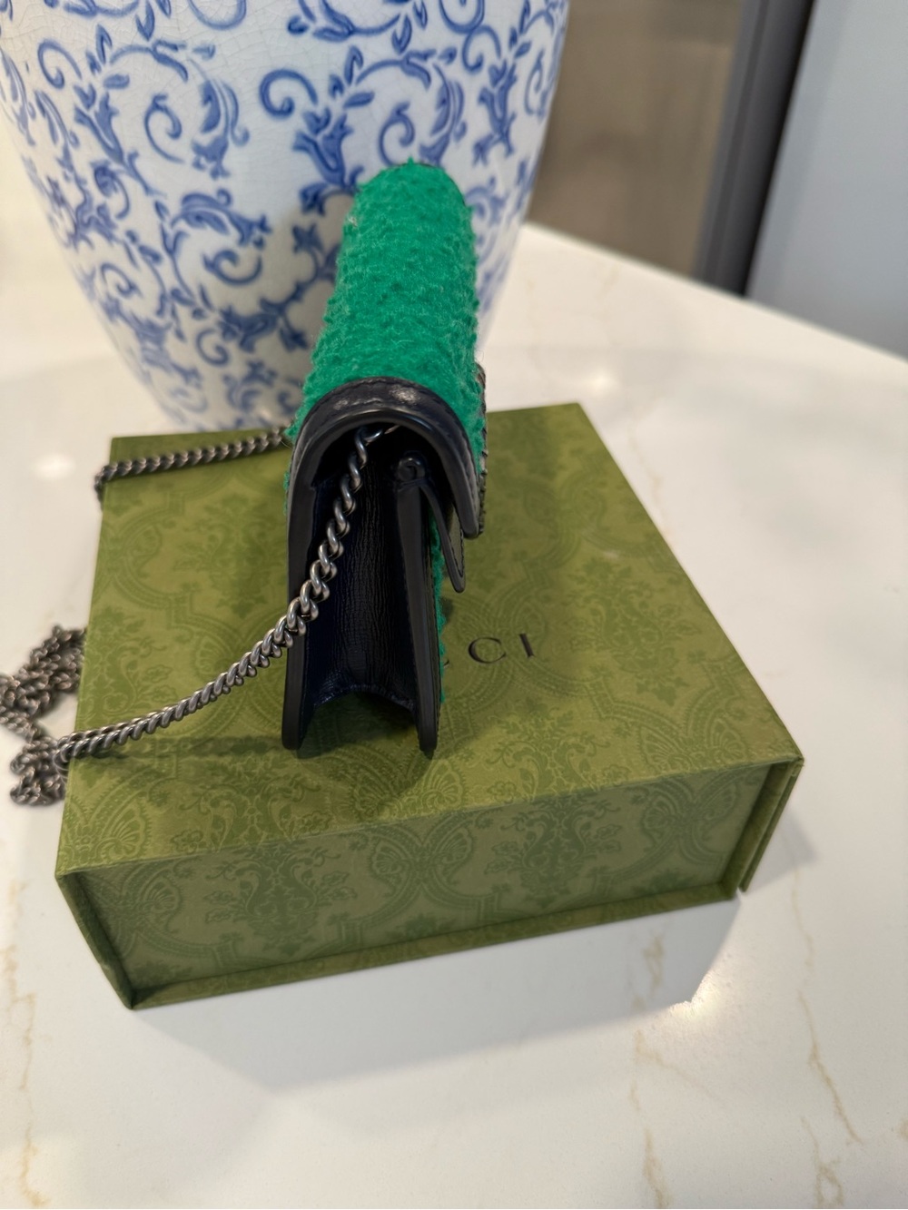 Gucci Green Mini Dionysus Chain crossbody Bag with Silver-Tone Hardware - Picture 4 of 7